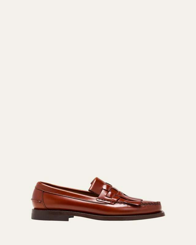 Marti Leather Kiltie Slip-On Loafers